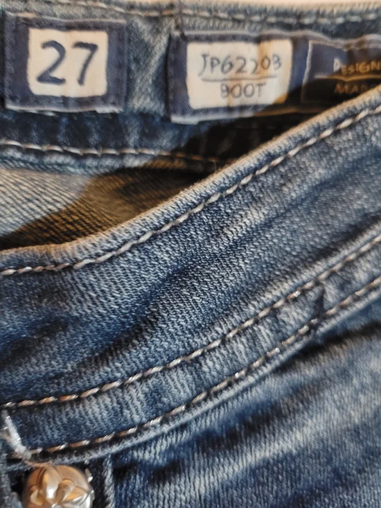 Miss Me Blue Distressed Boot Cut Jeans - Picture 4 of 5